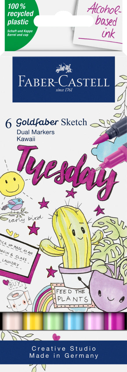 SKETCH MARKER 2 CAPETE SET 6 KAWAII GOLDFABER FABER-CASTELL SKETCH MARKER 2 CAPETE SET 6 KAWAII GOLDFABER FABER-CASTELL